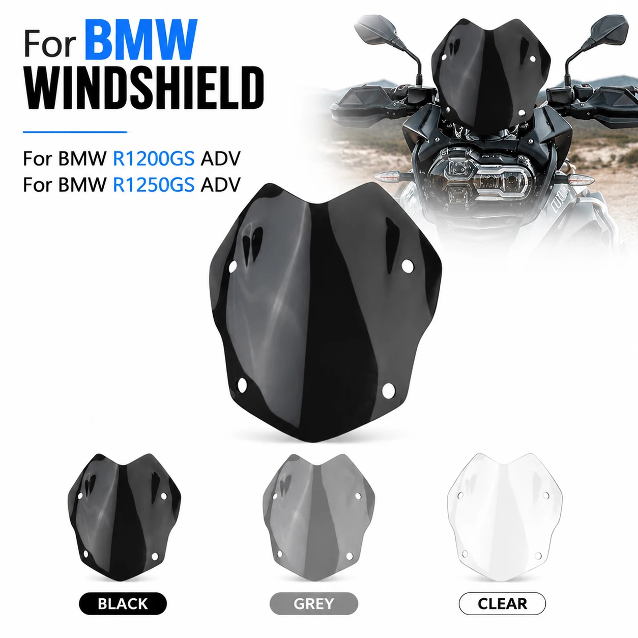 Motorcycle Windshield Plastic Windscreen Deflector Screen Protector For BMW R1250GS ADV R 1200 GS LC R1200GS Adventure 2013-2020