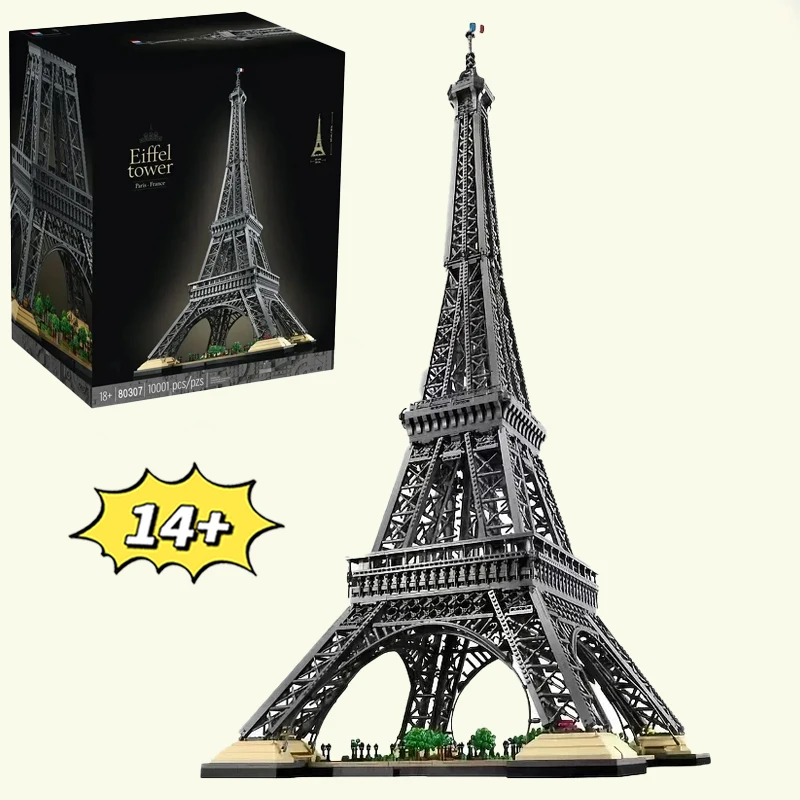 Nouveau modèle de briques hautes compatibles 10307, Architecture PARIS, blocs de construction de la tour Eiffel, jouets de 1.5M pour enfants, cadeaux d'anniversaire, 10001 pièces