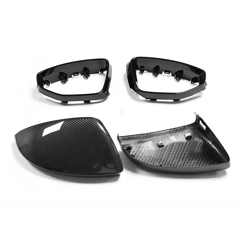 

Replacement Rearview Side Mirror Covers Cap For Audi 18-23 A8 S8 E-Tron Dry Carbon Fiber Casing Shell With Blind Spot Assist