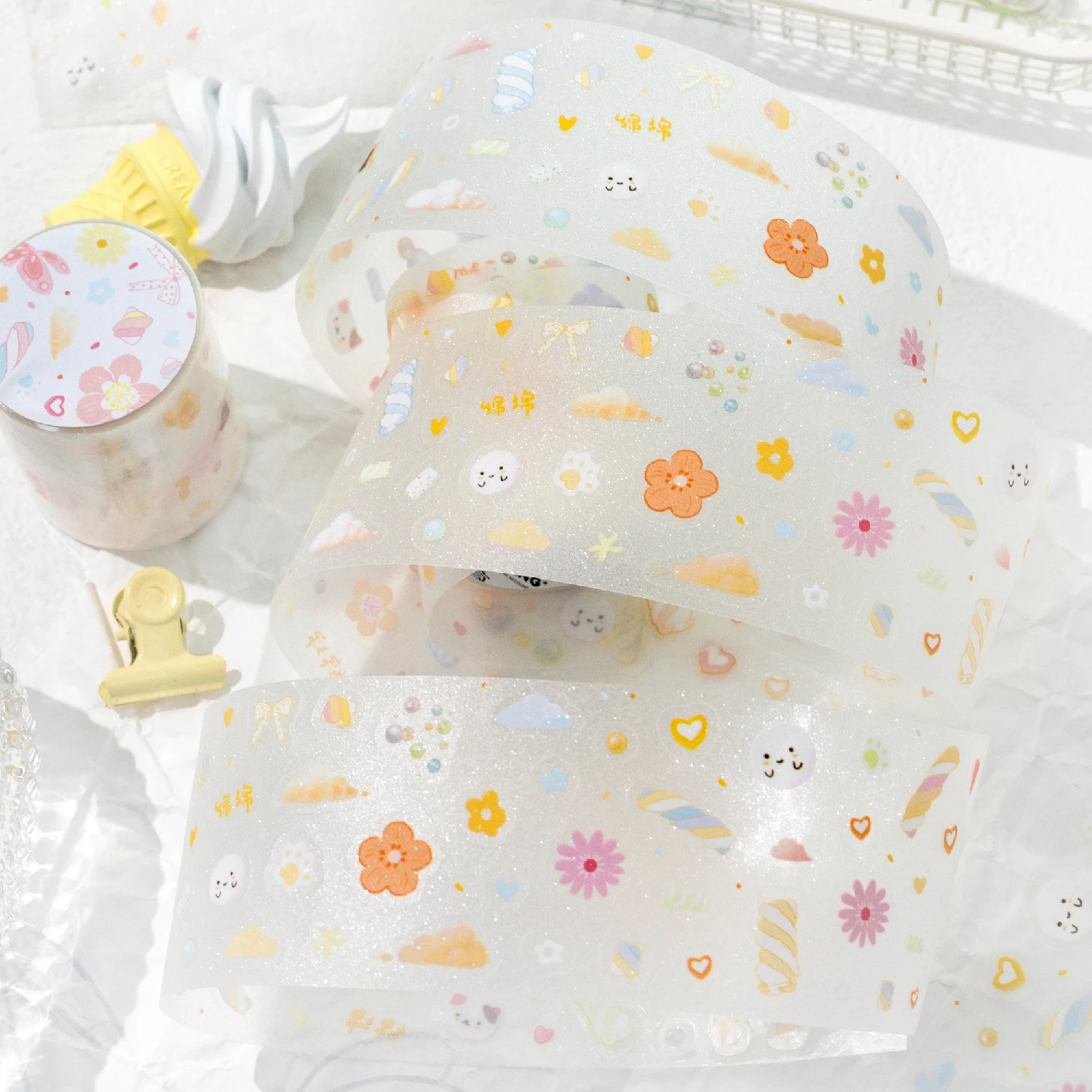 5 Styles Kawaii Washi Tapes Scrapbooking Stickers Cute Japanese stationery Journaling Supplies Aesthetic Sticker Masking tape