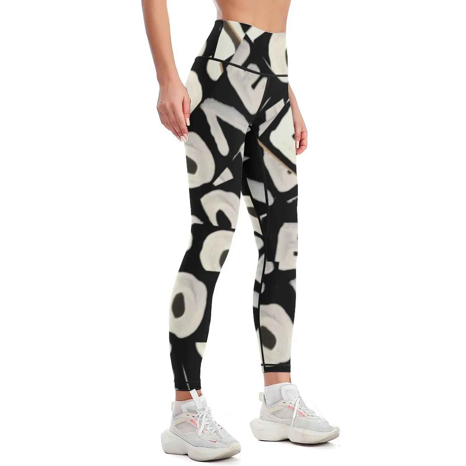 Street POP Art Painting Graffiti Urban Abstract Hip-hop Drip Collage Messy chic Rainbow Leggings Legging sport Womens Leggings