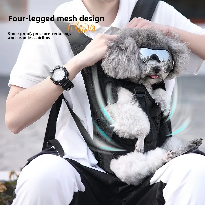 Front Dog Carrier Backpack Breathable Mesh Padded Shoulder Straps Hands Free Travel Bag for Small Medium Dogs Outdoor 반려동물 이동가방