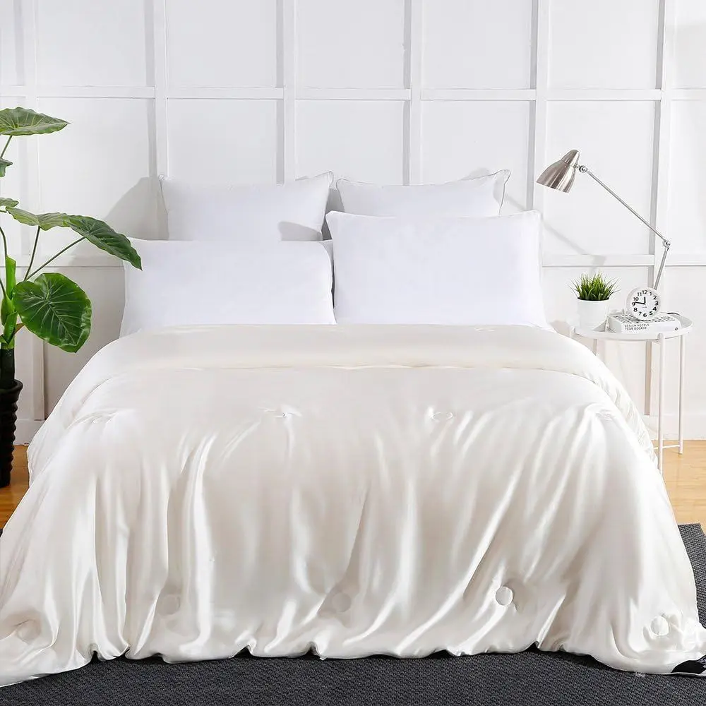 

Luxurious 100% Silk Comforter, Lightweight Queen Size Blanket, 87x90 Inches