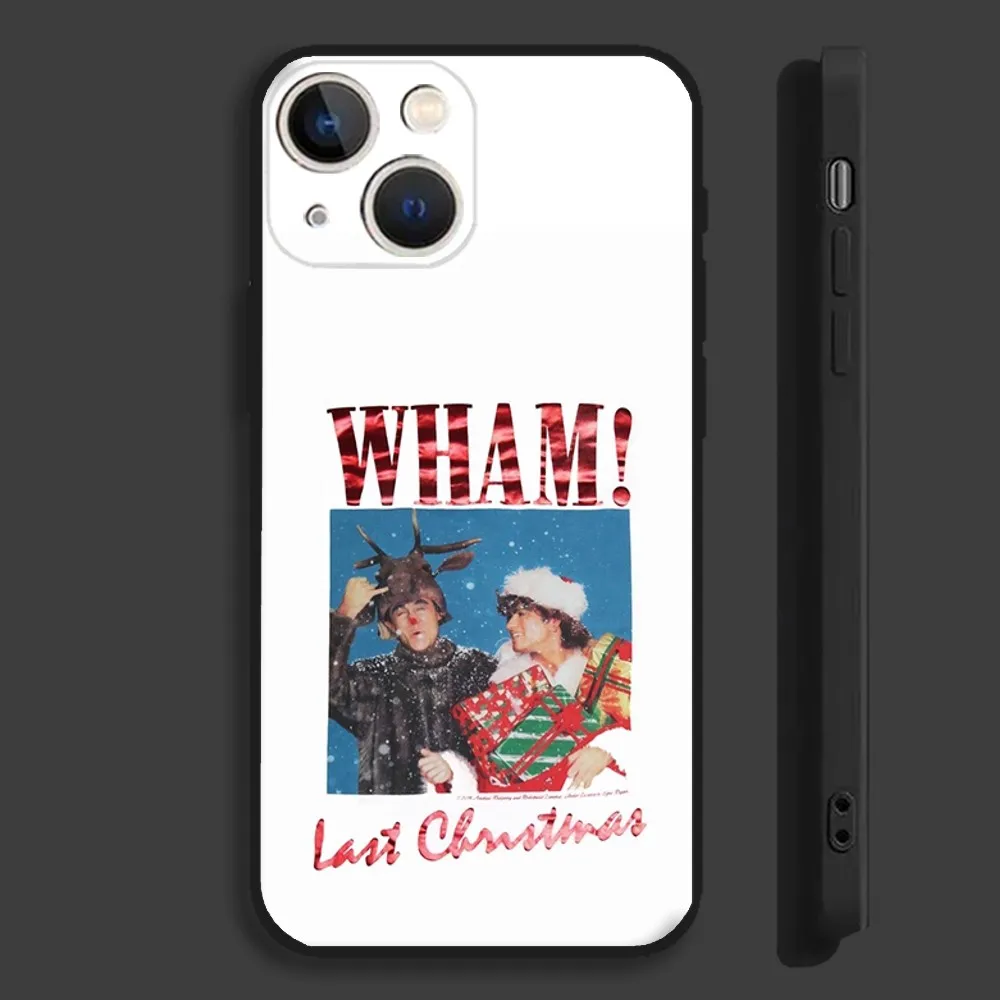 حافظة هاتف Band W-Wham Last Christmas لهاتف iPhone 16,15,14,13,12,11,Pro,Max,Plus,Mini,X,XS,XR,8,7,6,S,SE حافظة سوداء ناعمة