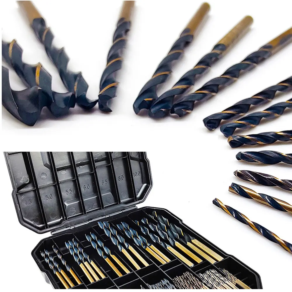 Binoax 99Pcs Titanium Drill Bit Set for Wood Plastic Metal Copper Aluminum Alloy Drilling Tools