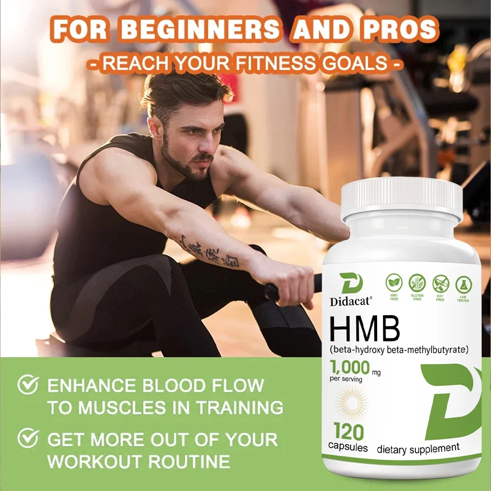 Super Strength HMB Supplement, 1000mg per Serving, with Vitamin D3 to Help Muscle Growth, Lean Muscle Mass & Workout Recovery