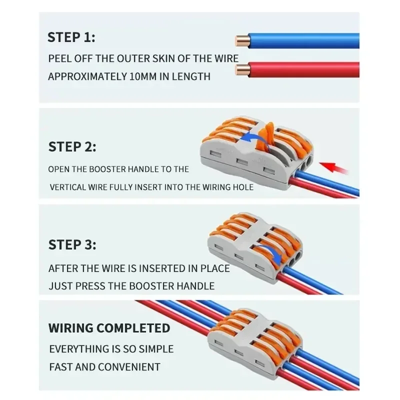 10pcs Compact 1/2/3/4/5 in Multiple Out Wire Connector - Speedy Splicing, 0.08-4.0mm  for Home Wiring Conductor Terminal