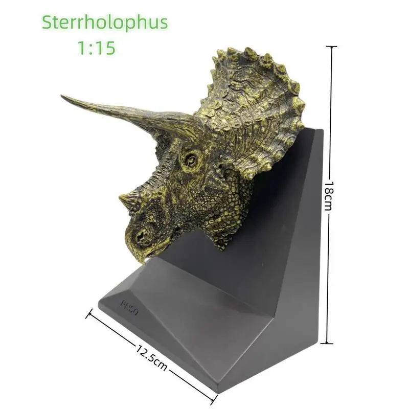 

Yongchuan Long Qianzhou Tyrannosaurus Rex Triangular Horned Dinosaur Resin Head Sculpture Collectible Action Figure Toy Model