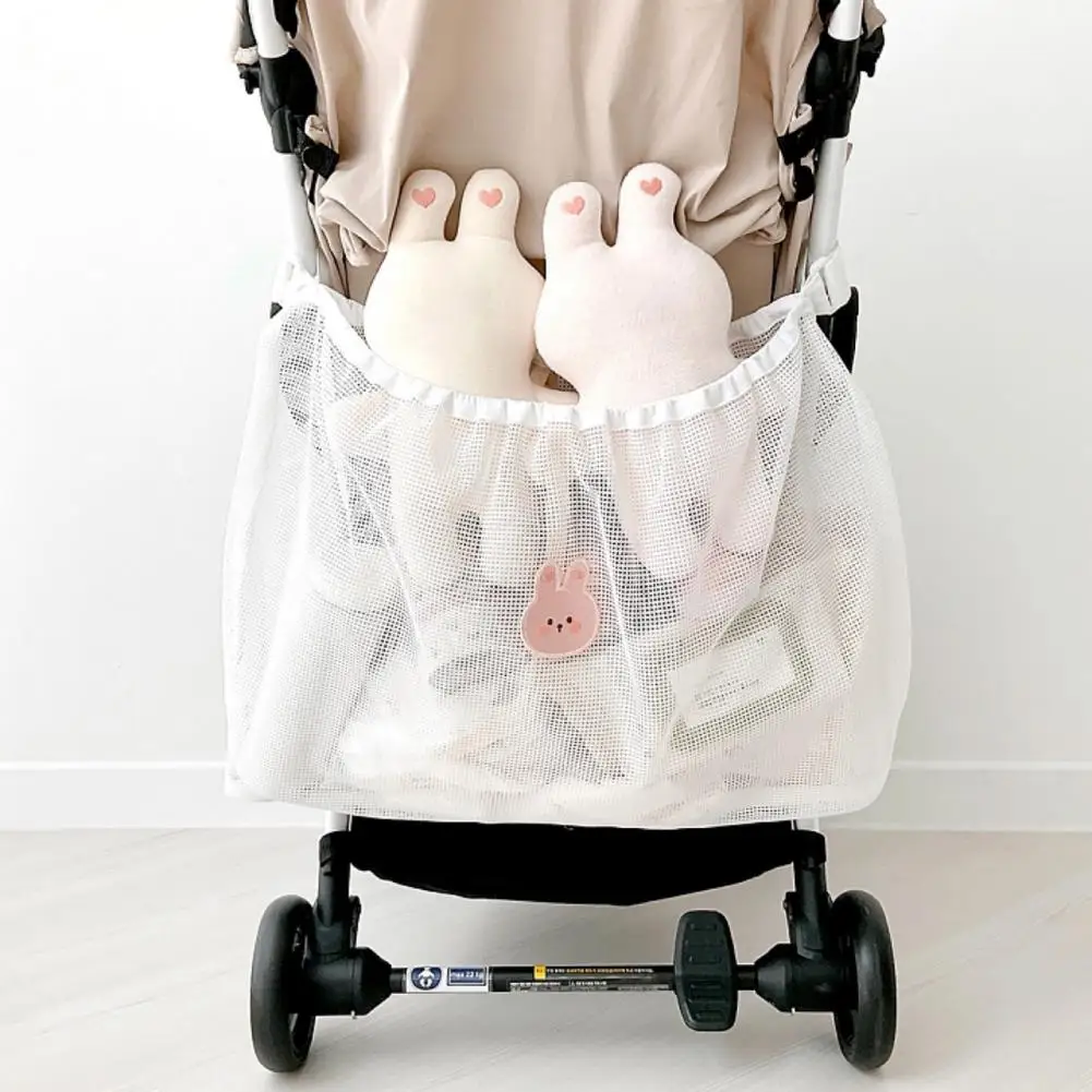 Portable Pushchair Mesh Holder, Netting Bag, Large Capacity, Outdoor Travel Stroller, Hanging Storage Organizer, Nappy Bag