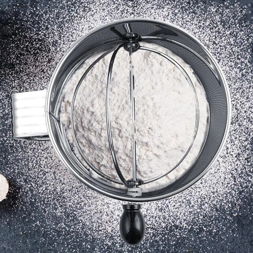 

Stainless Steel Flour Sifter Handheld Baking Mesh Sieve Tool For Powder Sugar Cocoa Filtering Large Capacity Portable Kitchen