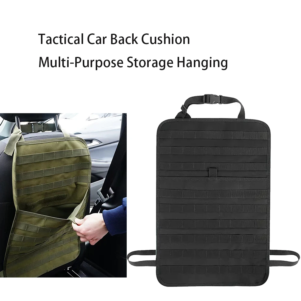 Tactical Car Back Cushion Multi-Purpose Storage Hanging Pouch Vehicle Seat  Protector Outdoor Hunting Accessories Storage Tools