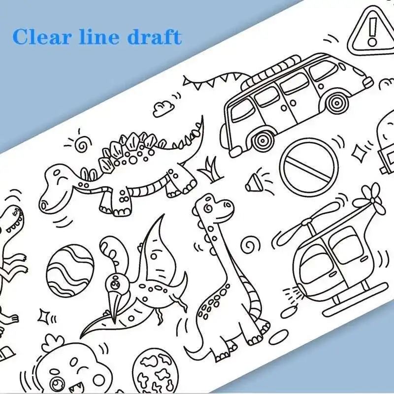 12 Meter Kinder-Zeichenrolle, Farbfüllpapier, Graffiti-Rolle, Malpapierrolle für Kinder, DIY-Malerei, Lernspielzeug