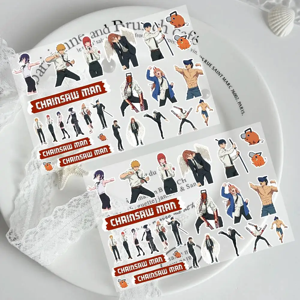 Japanese Anime Chainsaw Man Stickers For Graffiti Skateboard Laptop Water Bottle Motorcycle Toy Kids Decorative Accessories