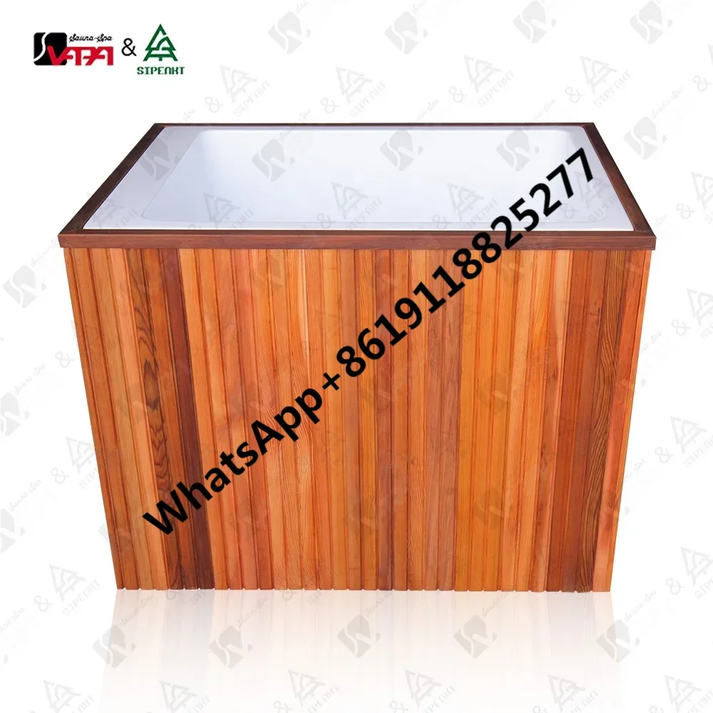 suitable for 1 person for cold therapy Vapasauna Red Cedar ice tub Cold plunge with Acrylic liner Ice Bathtub