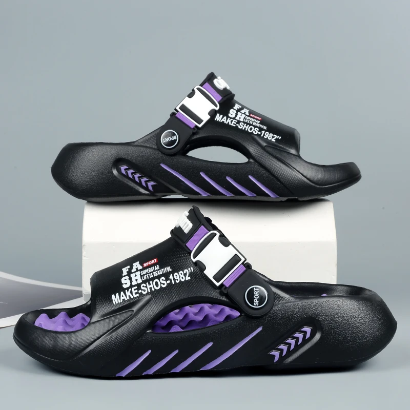 

2025 Men's Slippers Indoor Outdoor Sandals Beach Massage Comfortable Soft Slides Casual Shoes Home Men's Sandals Big Size 46 47