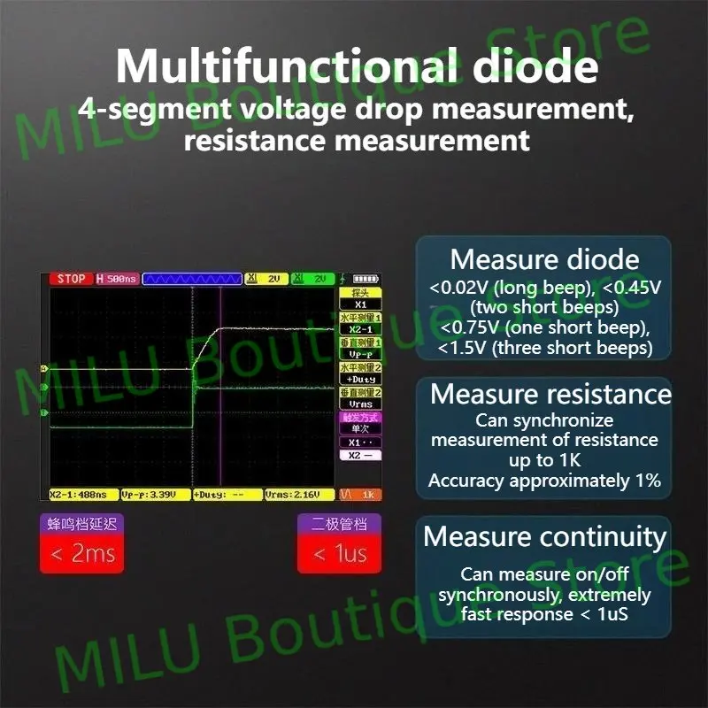 ALIENTEK DM40 Digitale Oscilloscoop Multimeter Signaalgenerator 3 in 1 50M Sample rate Voltage Diode Handheld Automotive Gereedschap