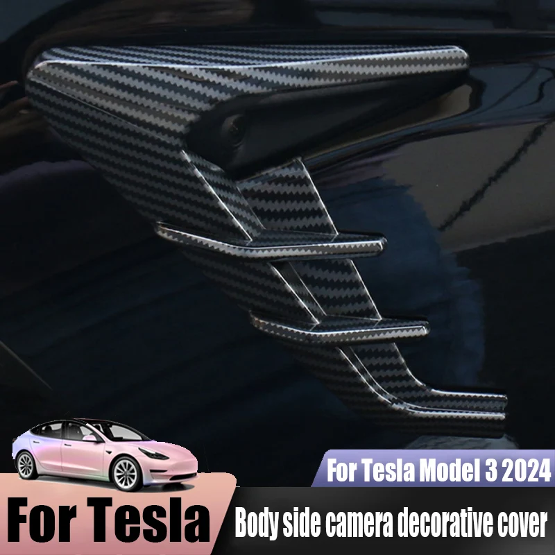 For Tesla Model 3 2024 car body side camera decorative cover car exterior decoration accessories ABS material