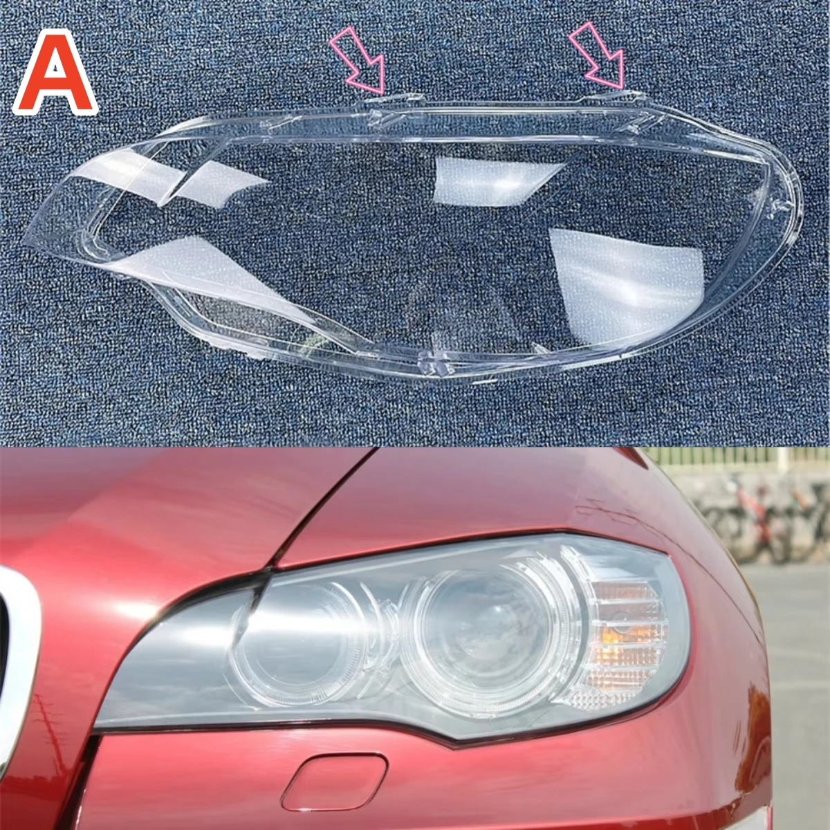For BMW X6 E71 2008 2009 2010 2011 2012 2013 2014 Car Accessory Products Polycarbonate High Gloss Fully Transparent Lens Masks
