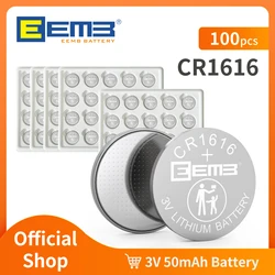 EEMB 5~100PCS CR1616 3V Bateria guzikowa Baterie litowe 50mAh Bateria nieapateryjna Ogniwo monetowe