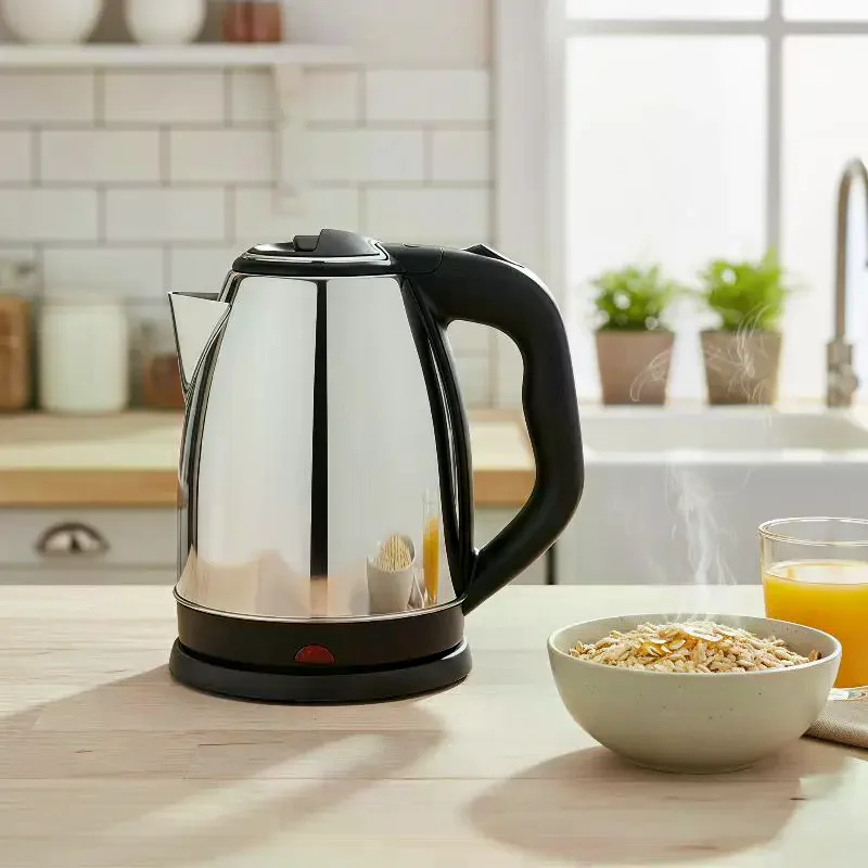 Travel Electric Kettle 2L Stainless Steel Portable Water Boiler For Tea Coffee Home Hotel Trip Use