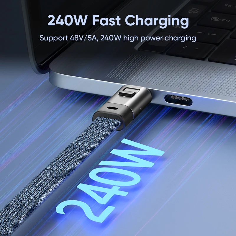 0.22m Portable 240W USB C to Type C Keychain Data Cable 5A Fast Charging Cord For Iphone17 16 15 Xiaomi Samsung Macbook
