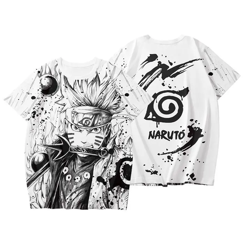 Naruto Manga Retro Cover Naruto 3D-Druck Hip-Hop Kurzarm-Shirt mit verschiedenen Styles, geeignet für Männer und Frauen.