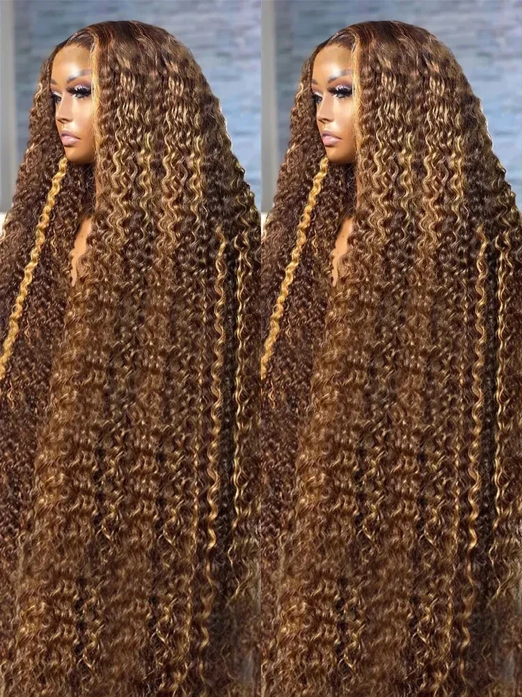Highlight Wig Human Hair Honey Blonde Lace Front Wigs 13x4 13x6 HD Lace Frontal Wig Brazilian Glueless Curly Human Hair Wig Sale