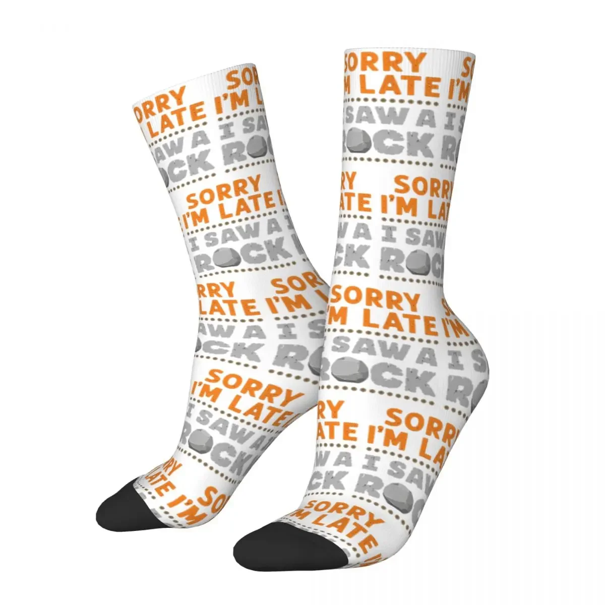 Sorry I'm Late I Saw A Rock Geology Rockhound Socks Super Soft Stockings All Season Long Socks Accessories for Unisex Gifts