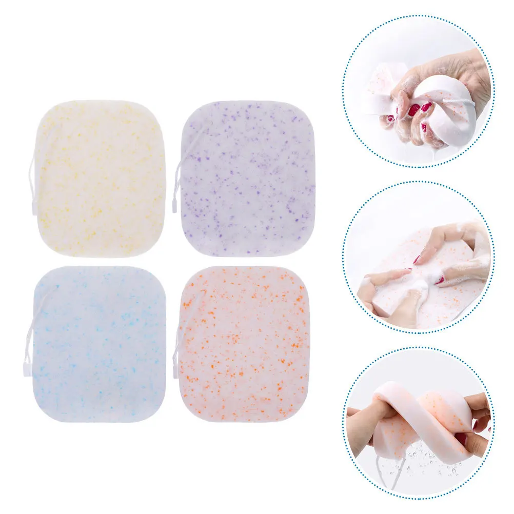 4Pcs Face Washing Sponge Soft Exfoliating Sponge for Deep Facial Cleaning Makeup Removal Skin Care Face Scrubbers