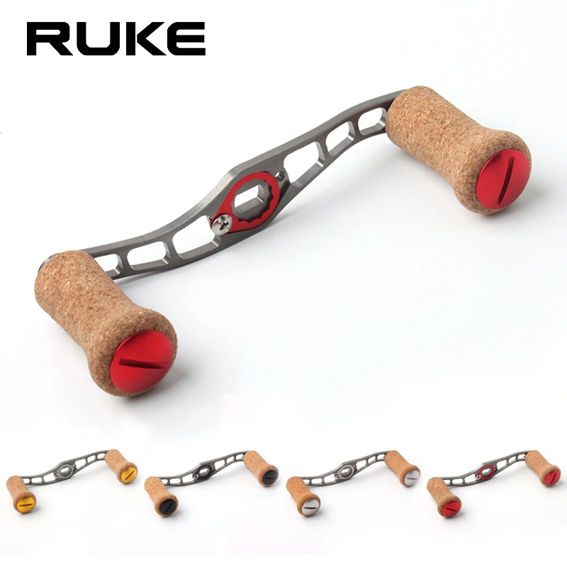 

RUKE 1 шт., ручка для рыболовной катушки, ручка из сплава с пробковой резиновой ручкой для Dai/Shi/Abu, размер отверстия для приманки 7*4/8*5 мм, длина 105 мм, сделай сам