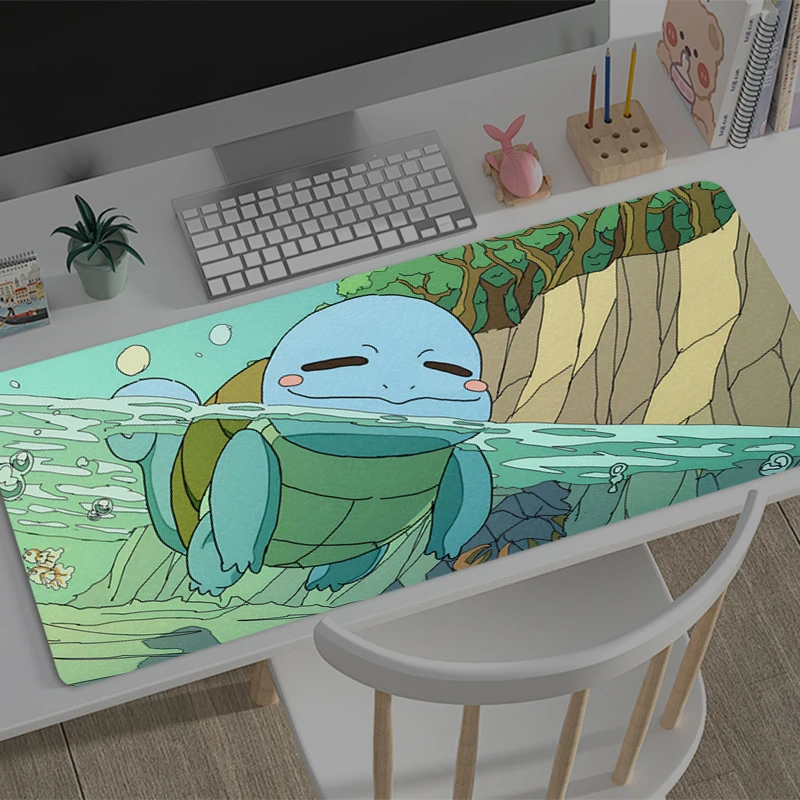 Mouse Pad Large P-Pokemons S-Squirtles Gamer Keyboard Mat Pads Gaming Desk Protector Laptops Mousepad Deskmat PC Anime Mousepad