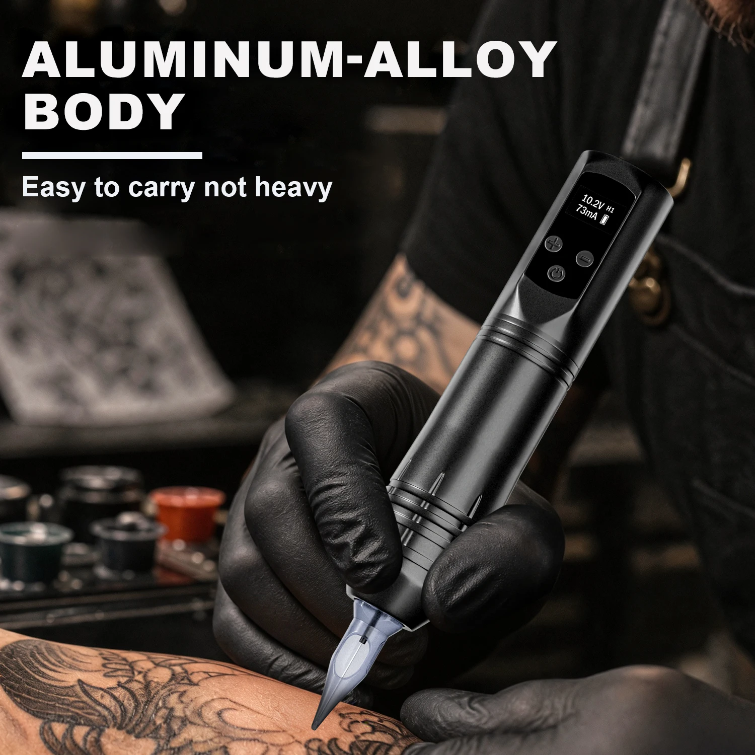 Cordless Rechargeable Tattoo Pen KVM 4 Working Modes Rotary Tattoo Machine Aluminum Alloy Body Wireless Tattoo Gun For Beginner