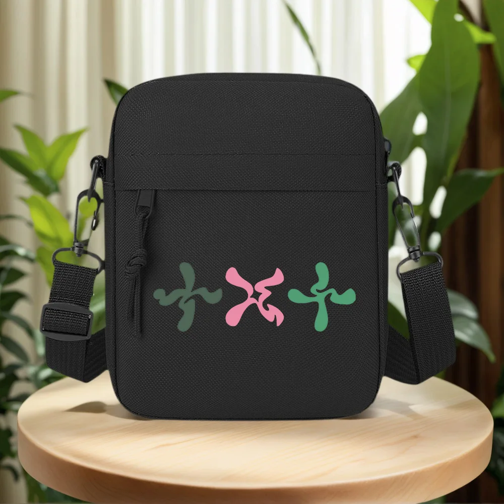 Abstract flowing shapes design colors Men Crossbody Bag Single Shoulder Women Cartoon Anime Film Printing Design Unisex