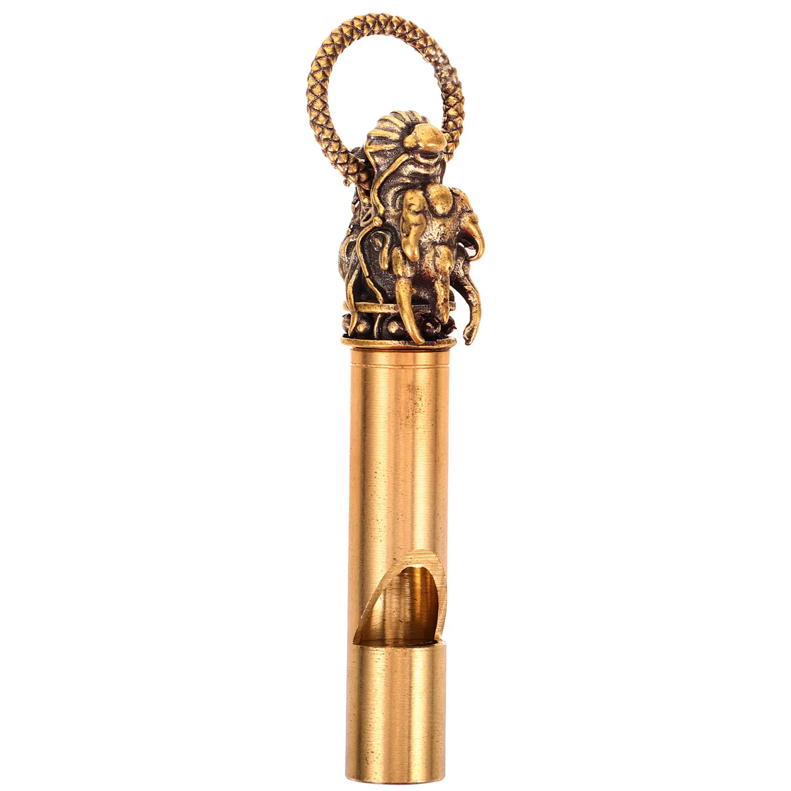 Copper Whistle Dragon Animal Head Design Portable Decorative Emergency Whistle Loud Clear Sound for Sports Outdoor Survival Gear