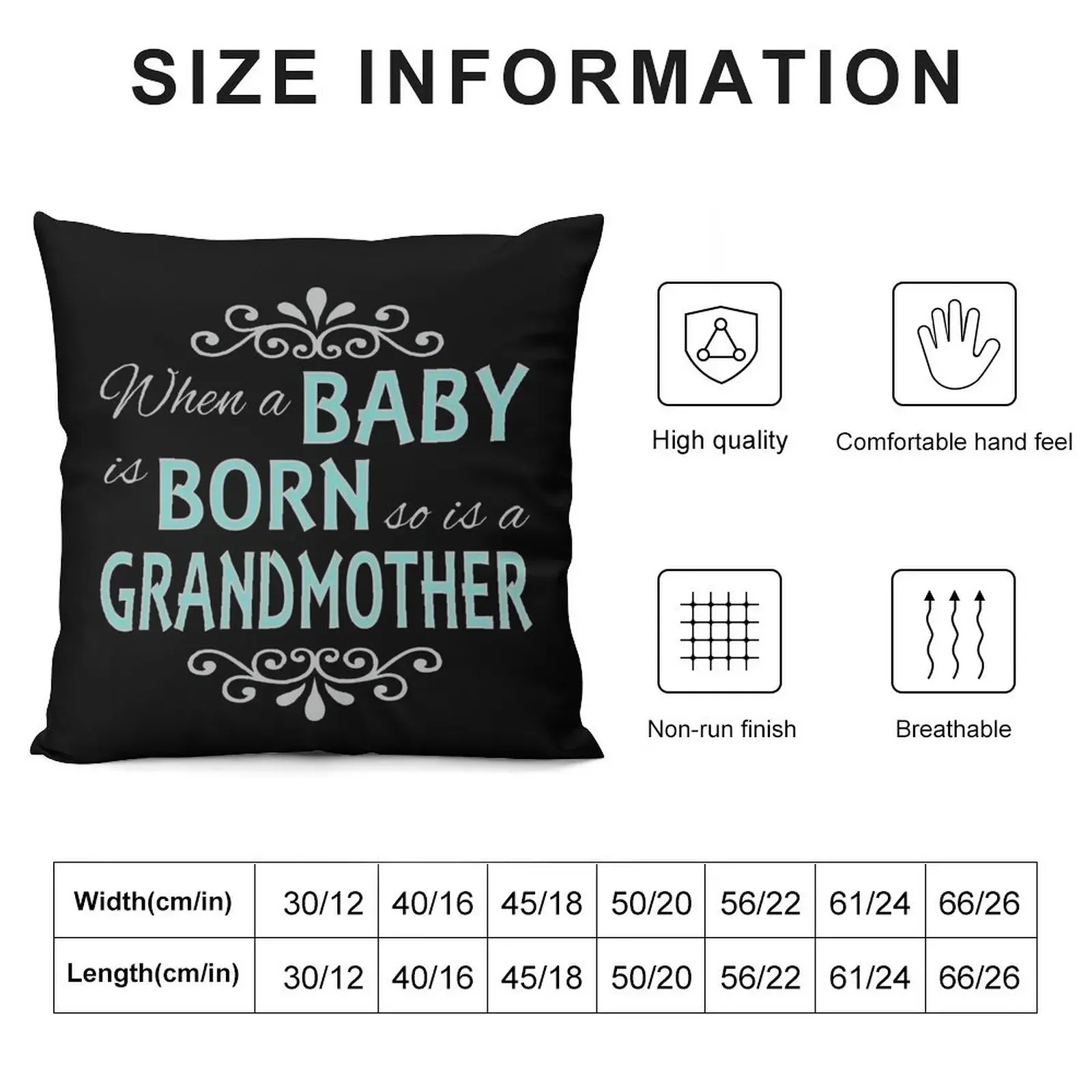 When A Baby Is Born So Is A Grandmother New Grandma Throw Pillow Christmas Pillow Covers Pillow Case