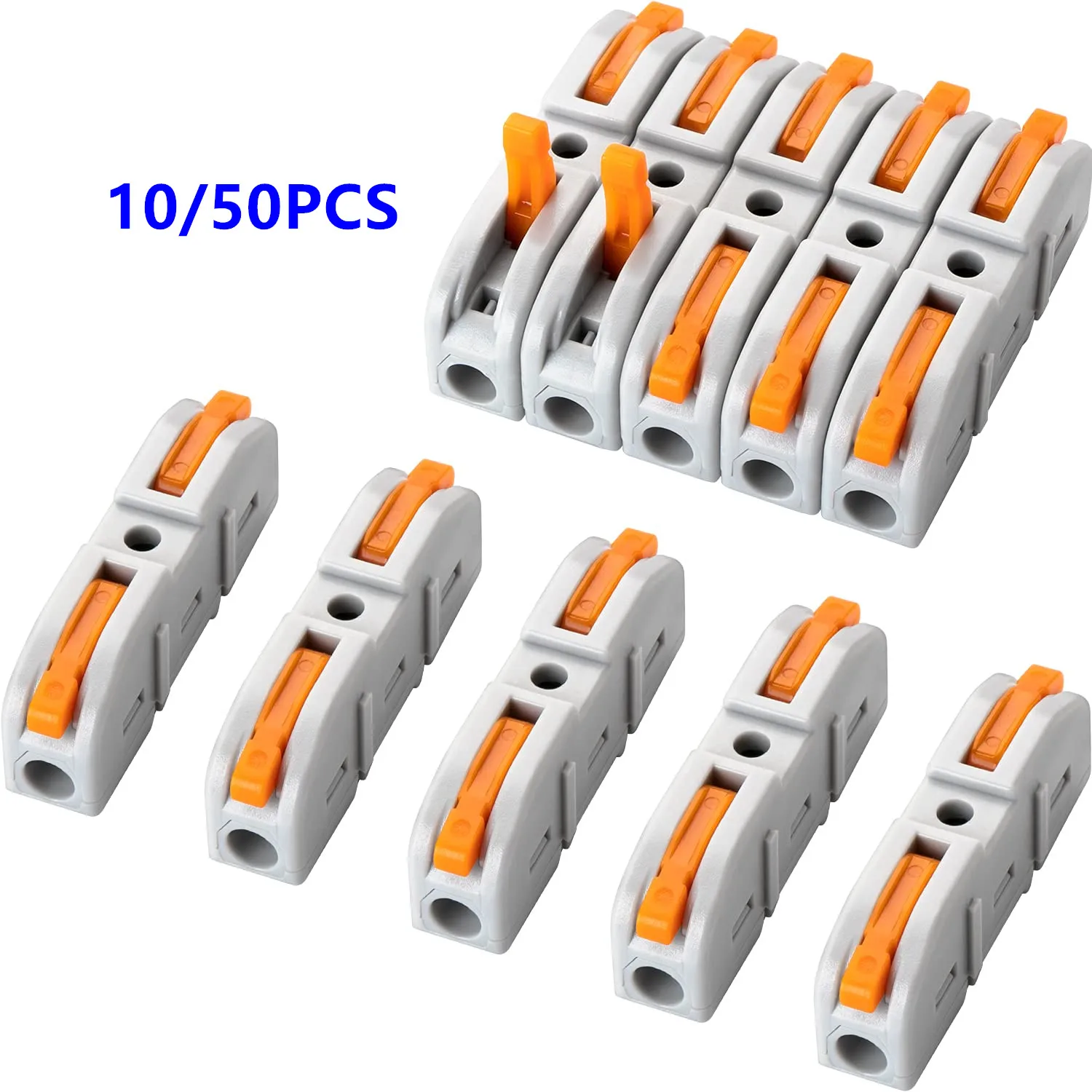 10/50PCS Lever Wire Connectors Quick Splice Electrical Cable Terminal Block Compact Fast Wiring Connector for 28-12AWG