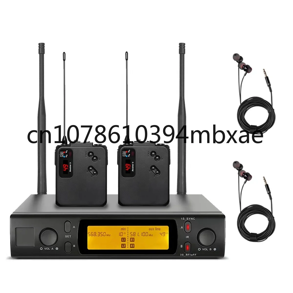 Professional Wireless In Ear IEM In-Ear Monitor System 120 Meters Range with Bodypack Earphone for Band Members Musicians