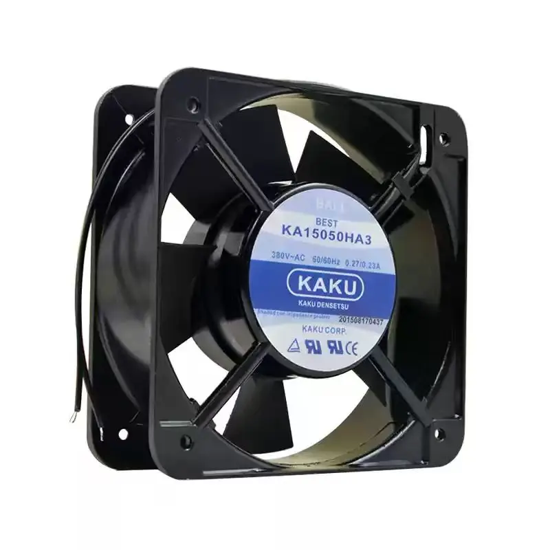 Original For KAKU KA15050HA3 AC 380V 15050 150mm Metal Aluminum Frame AC Axial Industrial Cooling Fan for Inverter Cabinet