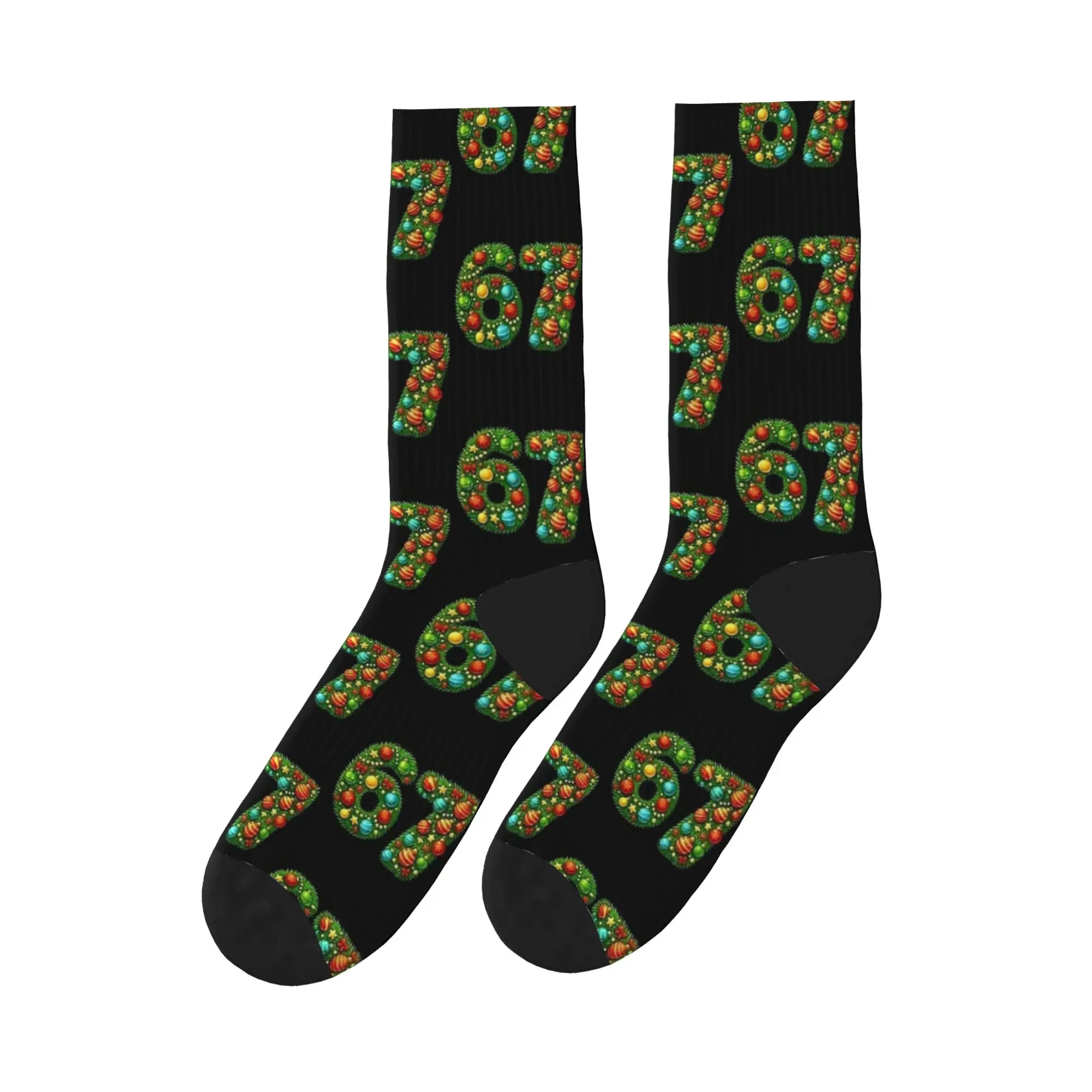 Six Seven 6 7 Meme 67 Skeleton Hand Funny Christmas Meme Medias Calcetines de hombre Calcetines vintage de calidad Calcetines de invierno para correr