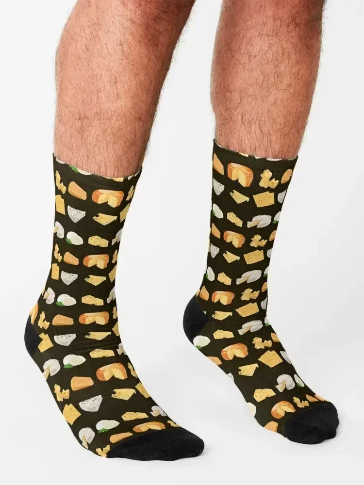 3D Cheese Variety- Mozarella, Swiss, Cheddar, Camembert, Emmental, Gouda Gorgonzola Socks happy tennis Socks Female Men's