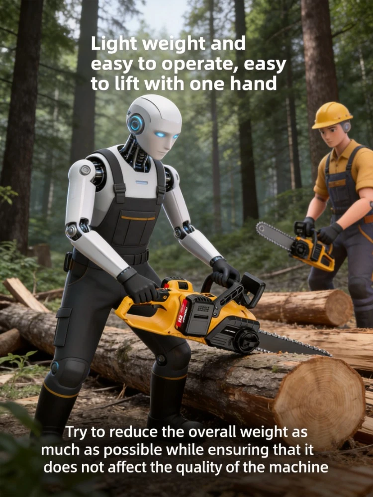 Small Rechargeable Lithium Handheld Electric Chainsaw Household Tree Felling Cutting Saw