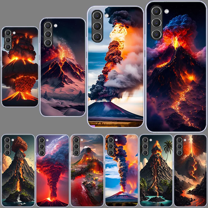 Volcanic Eruption Phone Case for Samsung A54 A14 A24 A34 5G Galaxy A02S A03S A04S A12 A22 A32 A52 A72 A13 A23 A33 A53 A73 A42 Co