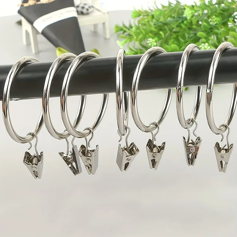 10 pcs 25mm Metal Curtain Hanger Rings, Rust Resistant Finish, Bathroom Shower Panels Bedroom Window Curtains
