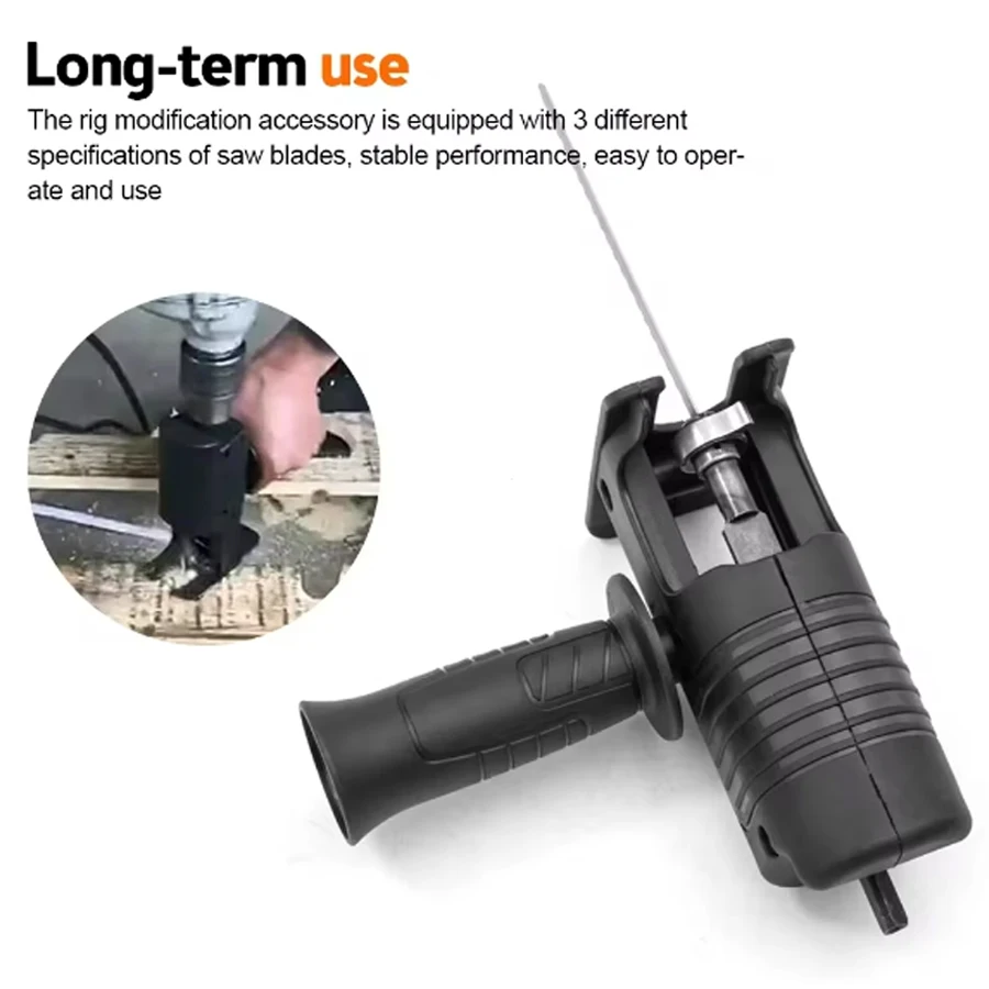 

Портативный адаптер для электрической пилы с возвратно-поступательным движением, насадка для электродрели с 3 пильными дисками для резки дерева и металла