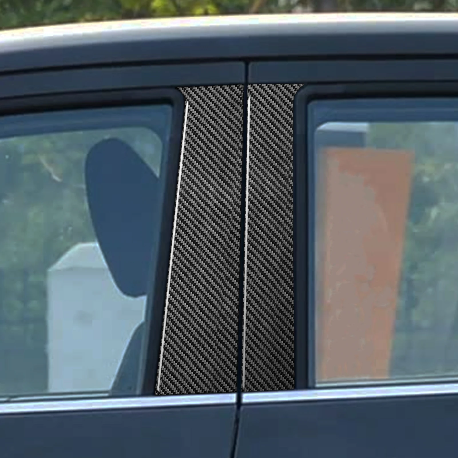 For Nissan Navara NP300 D23 2014-2024 Carbon Fiber External Door B-pillar Panel Cover Trim Car Accessories Decoration Sticker