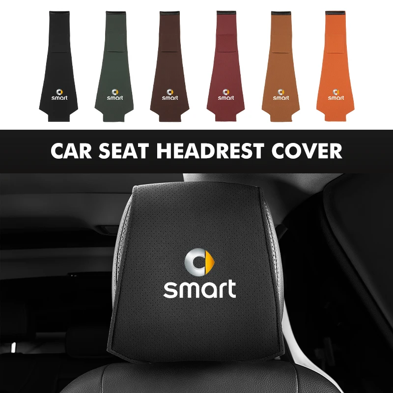 Car Suede Headrest Cover Seat Cushion Auto Interior Accessory For Smart Fortwo 451 450 453 Forfour Cabrio Crossblade ROADSTER