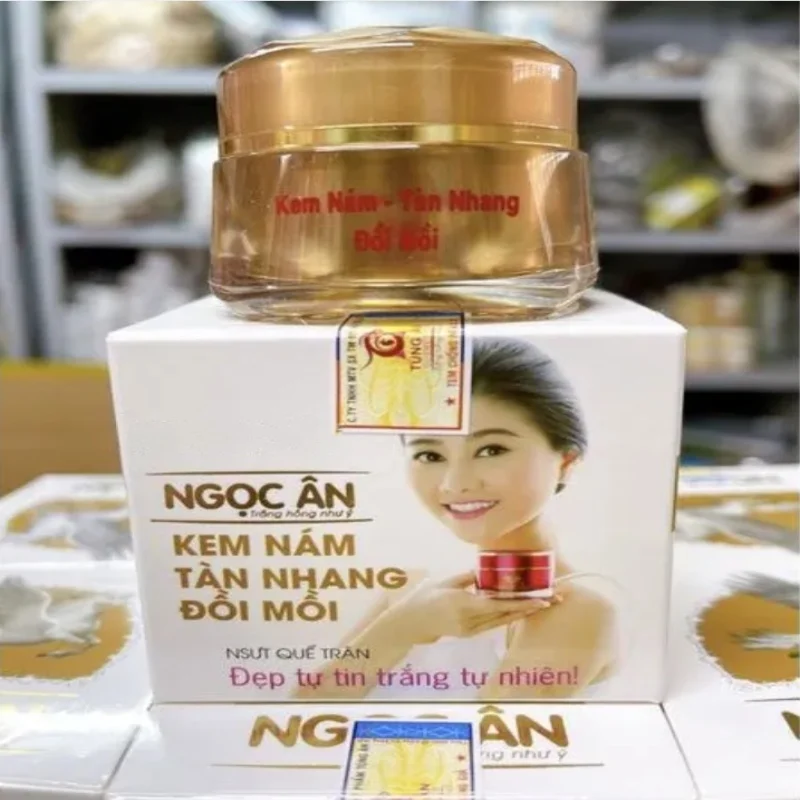 Kem Nám Tàn Nhang Đồi Mồi Ngọc Ân 12g Remove Dark, Freckles, Moisturize, Smooth Bright White, Ngoc An Kem Nam Tan Nhang Doi moi