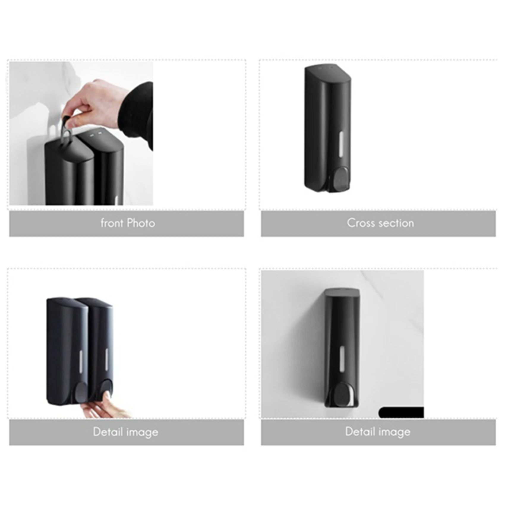 

4X 350Ml Soap Dispenser Wall Mounted Manual Soap Dispenser Bathroom Shower Gel Liquid Shampoo Dispenser Holder-B51B