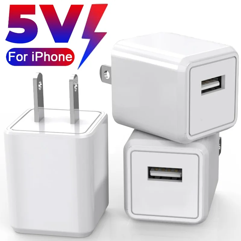 5V 1A USB Charger Block Fast Charging for Iphone 14 13 12 Pro Max Travel Home Wall Charger USB Plug Mobile Phone Power Adapter