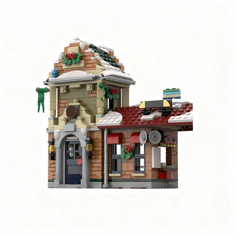 1226pcs MOC Little Station Model Building Blocks Toy Architecture Christmas Gifts Birthday Education Brick Assemble Creative